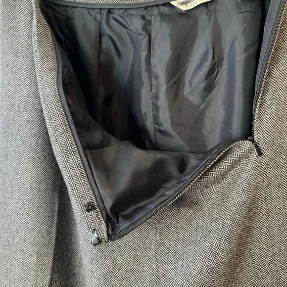 Vintage Eddie Bauer Wool Herringbone Wide Leg Trouser Pants Academia Heritage 8 - Picture 9 of 14